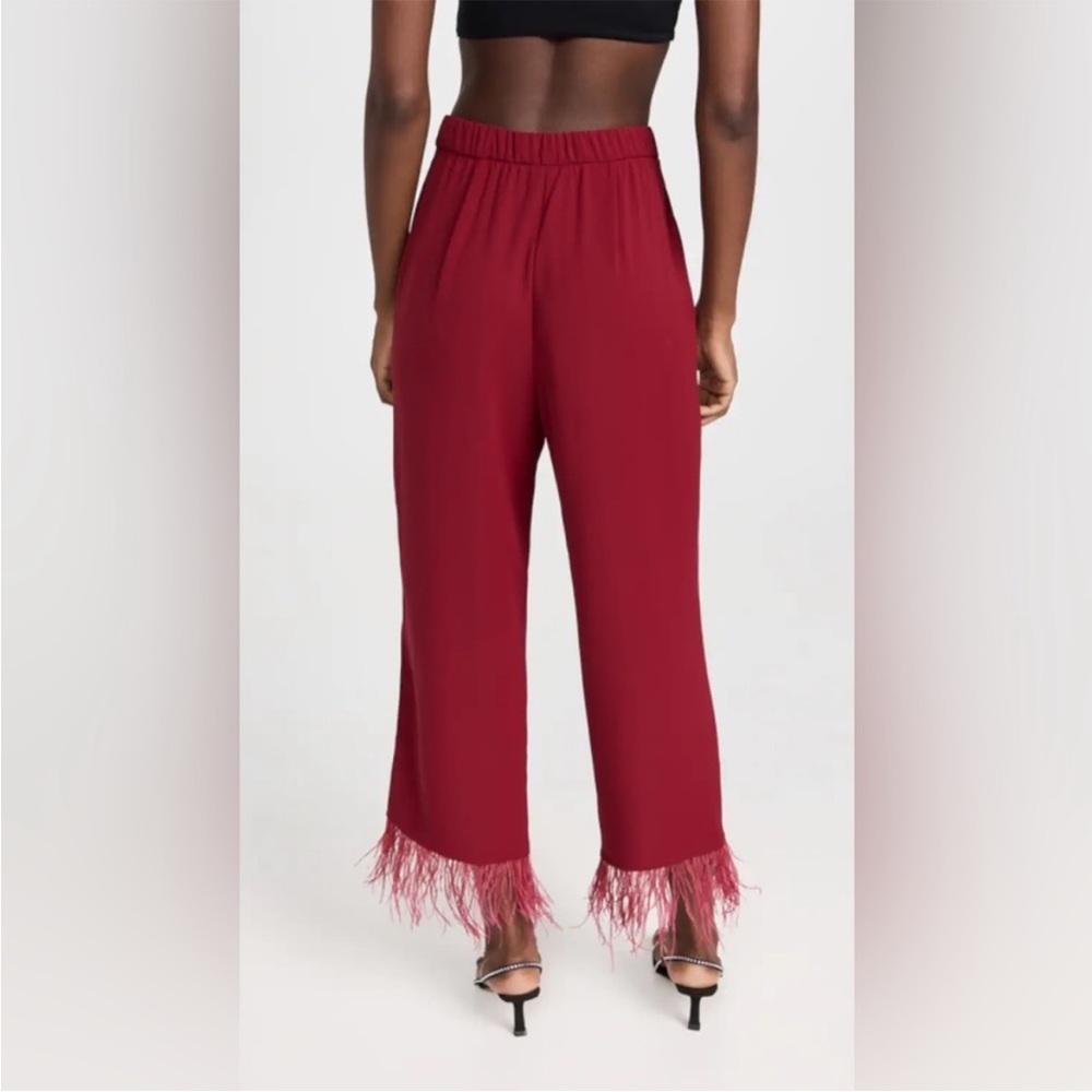 Wayf magenta  Cropped Pants with Feather Hem - Picture 5 of 7